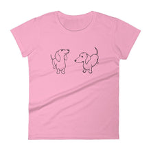 Load image into Gallery viewer, Dachshund Twins - Women&#39;s T-shirt - WeeShopyDog
