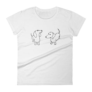 Dachshund Twins - Women's T-shirt - WeeShopyDog