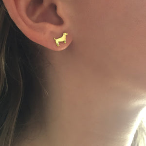 Jack Russell Earrings - 14K Gold-Plated Stud - WeeShopyDog