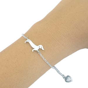 Dachshund Bracelets SET - Silver/14K Gold-Plated Smooth, Long, Wire Haired - WeeShopyDog