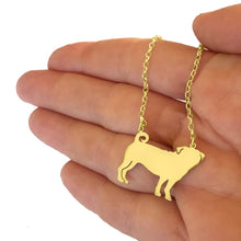 Load image into Gallery viewer, Pug Pendant Necklace - Silver/14K Gold-Plated |Line - WeeShopyDog
