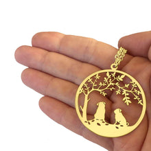 Load image into Gallery viewer, Pug Tree Of Life Pendant Necklace - Silver/14K Gold-Plated - WeeShopyDog
