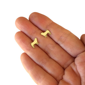 Pug Stud Earrings - Silver/14K Gold-Plated |Line - WeeShopyDog