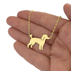 Poodle Pendant Necklace - Silver/14K Gold-Plated |Line - WeeShopyDog