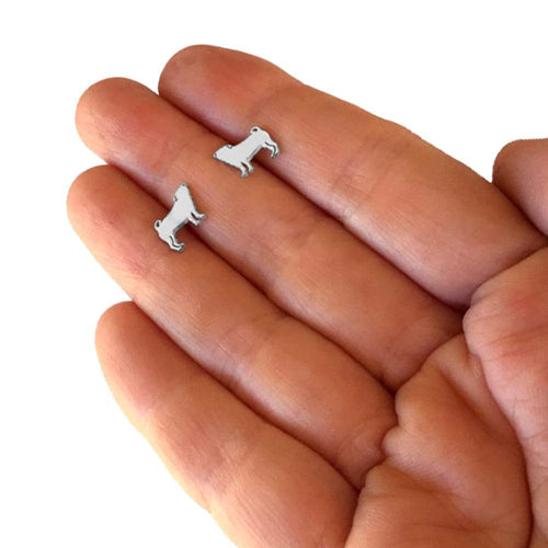 Pug Stud Earrings - Silver/14K Gold-Plated |Line - WeeShopyDog