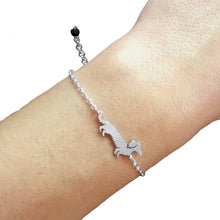 Load image into Gallery viewer, Dachshund Long Haired Bracelet - Silver/14K Gold-Plated - WeeShopyDog

