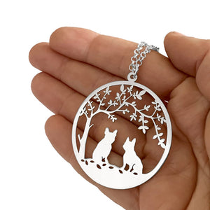 French Bulldog Tree Of Life Pendant Necklace - Silver/14K Gold-Plated - WeeShopyDog