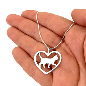 Cat Pendant Necklace - Silver - WeeShopyDog