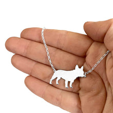 Load image into Gallery viewer, French Bulldog Necklace and Stud Earrings SET - Silver/14K Gold-Plated |Line - WeeShopyDog
