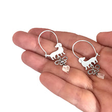 Load image into Gallery viewer, Dachshund Hoop Earrings - Silver |Beauty Butterfly - WeeShopyDog
