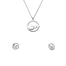 Load image into Gallery viewer, Dachshund Necklace and Stud Earrings SET - Silver |Dog Circle - WeeShopyDog
