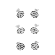 Load image into Gallery viewer, Dachshund Stud Earrings SET - Silver |Smooth Haired, Long Haired, Wire Haired - WeeShopyDog

