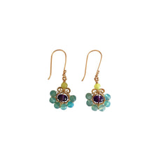 Load image into Gallery viewer, Boho Flower - 14K Gold Filled Amethyst and Agate - Dangle Drop Earrings - WeeShopyDog
