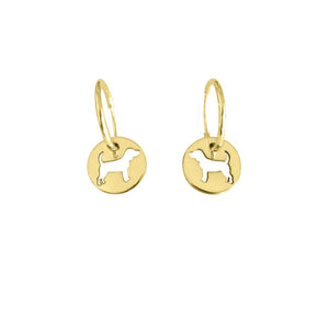 Beagle Hoop Dangle Earrings - 14K Gold-Plated - WeeShopyDog