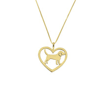 Load image into Gallery viewer, Beagle Necklace - 14k Gold Plated Heart Pendant - WeeShopyDog
