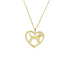 Beagle Necklace - 14k Gold Plated Heart Pendant - WeeShopyDog
