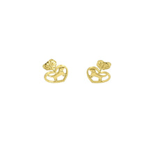 Load image into Gallery viewer, Beagle Stud Earrings - 14K Gold-Plated Heart - WeeShopyDog
