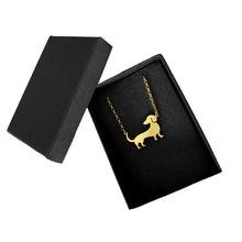 Load image into Gallery viewer, Dachshund Pendant  - 14K Gold-Plated Necklace - WeeShopyDog
