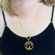 Load image into Gallery viewer, Shih Tzu Necklace - 14K Gold-Plated Tree Of Life Pendant - WeeShopyDog
