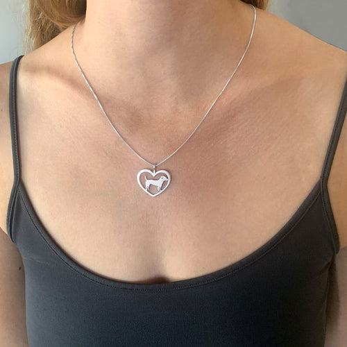 Jack Russell Necklace - Silver Heart Pendant - WeeShopyDog