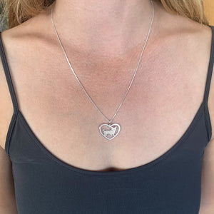 Yorkie Necklace - Silver Heart Pendant - WeeShopyDog