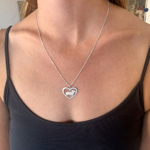 Corgi Necklace - Silver Heart Pendant - WeeShopyDog