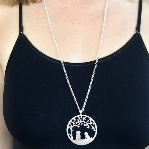 Shih Tzu Necklace - Silver Tree Of Life Pendant - WeeShopyDog