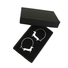 Load image into Gallery viewer, Dachshund Hoop Earrings - Silver/14K Gold-Plated |Line - WeeShopyDog
