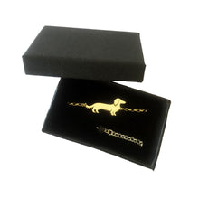 Load image into Gallery viewer, Dachshund Long Haired Bracelet - Silver/14K Gold-Plated - WeeShopyDog
