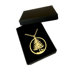 Dachshund Christmas Tree Pendant Necklace - 14K Gold-Plated - WeeShopyDog
