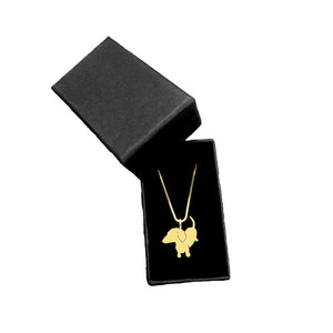 Dachshund Pendant Necklace - Silver/14K Gold-Plated |Up - WeeShopyDog
