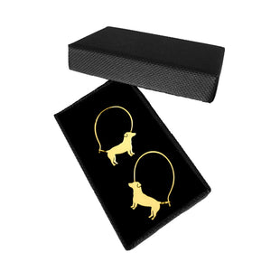 Jack Russell Hoop Earrings - 14K Gold-Plated - WeeShopyDog
