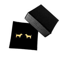 Load image into Gallery viewer, Jack Russell Stud Earrings - 14K Gold-Plated Stud - WeeShopyDog
