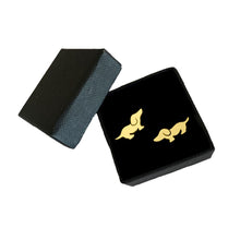 Load image into Gallery viewer, Dachshund Stud Earrings - Silver/14K Gold-Plated |Dog Fun - WeeShopyDog
