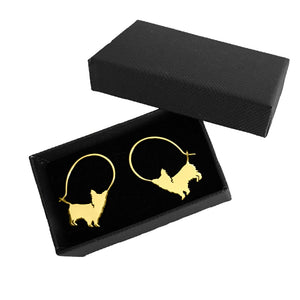Yorkie Hoop Earrings - 14k Gold plated - WeeShopyDog