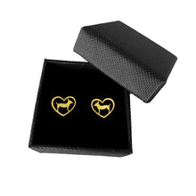 Load image into Gallery viewer, Chihuahua Stud Earrings - 14K Gold-Plated Heart - WeeShopyDog
