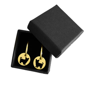 Yorkie  Earrings - 14K Gold-Plated Charm Hoop- WeeShopyDog