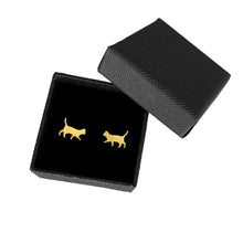 Load image into Gallery viewer, Cat Earrings - 14K Gold-Plated
