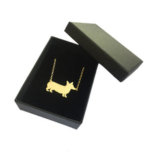 Load image into Gallery viewer, Corgi Pendant Necklace - Silver/14K Gold-Plated |Line - WeeShopyDog
