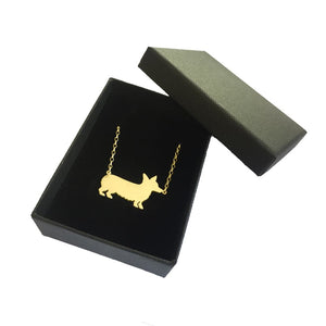 Corgi Pendant Necklace - Silver/14K Gold-Plated |Line - WeeShopyDog