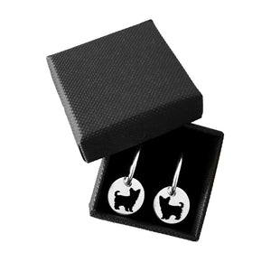 Yorkie  Earrings - Silver Charm Hoop- WeeShopyDog