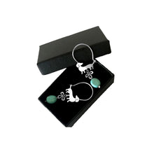 Load image into Gallery viewer, Dachshund Hoop Earrings - Silver and Turquoise |Beauty - WeeShopyDog
