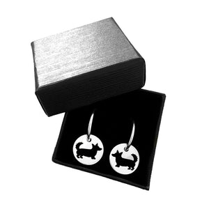 Cardigan Corgi Hoop Earrings - Silver Charm - WeeShopyDog