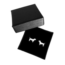 Load image into Gallery viewer, Jack Russell Stud Earrings - Silver - WeeShopyDog

