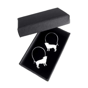 Pug Hoop Earrings - Silver/14K Gold-Plated |Line - WeeShopyDog