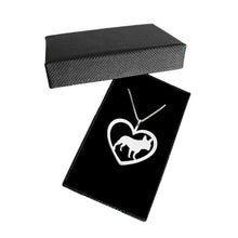 Load image into Gallery viewer, French Bulldog Pendant Necklace - Silver Heart - WeeShopyDog
