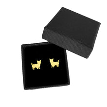Load image into Gallery viewer, Yorkie Stud Earrings - 14K Gold-Plated - WeeShopyDog
