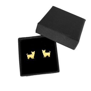 Yorkie Stud Earrings - 14K Gold-Plated - WeeShopyDog