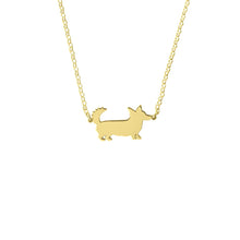 Load image into Gallery viewer, Cardigan Corgi Pendant Necklace- 14K Gold Plated - WeeShopyDog
