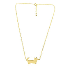 Load image into Gallery viewer, Cardigan Corgi Pendant Necklace- 14K Gold Plated - WeeShopyDog
